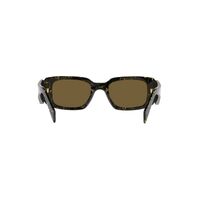 Prada PR17WS 19D01T-49 Black w Yellow Marble / Dark Brown Lenses