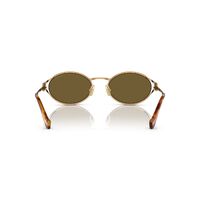 Miu Miu MU52YS 7OE01T-54 Brass Gold / Dark Brown Lenses