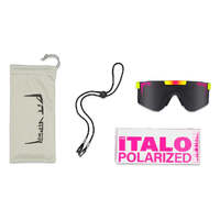 Pit Viper The Italo Double Wide Yellow & Pink / Smoke Polarised Lenses