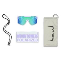 Pit Viper The Moontower Single Wide Lilac w Teal / Blue Green Mirror Polarised Lenses