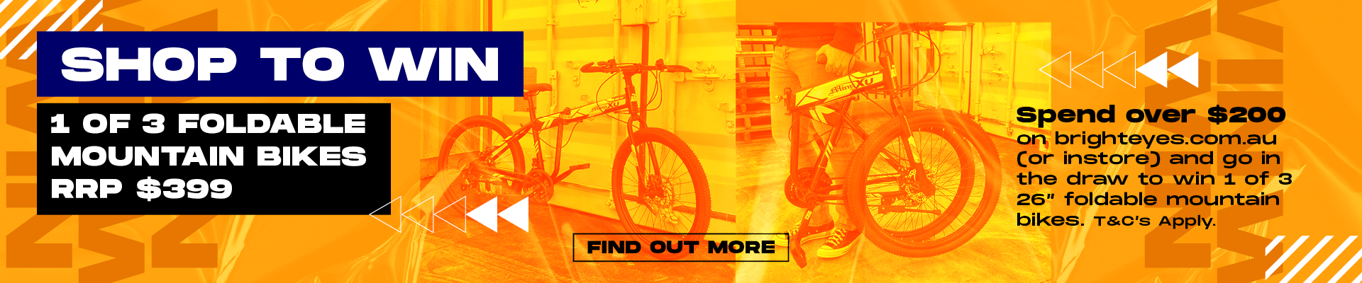 Shop to Win 1 of 3 Foldable Mountain Bikes (Desk)