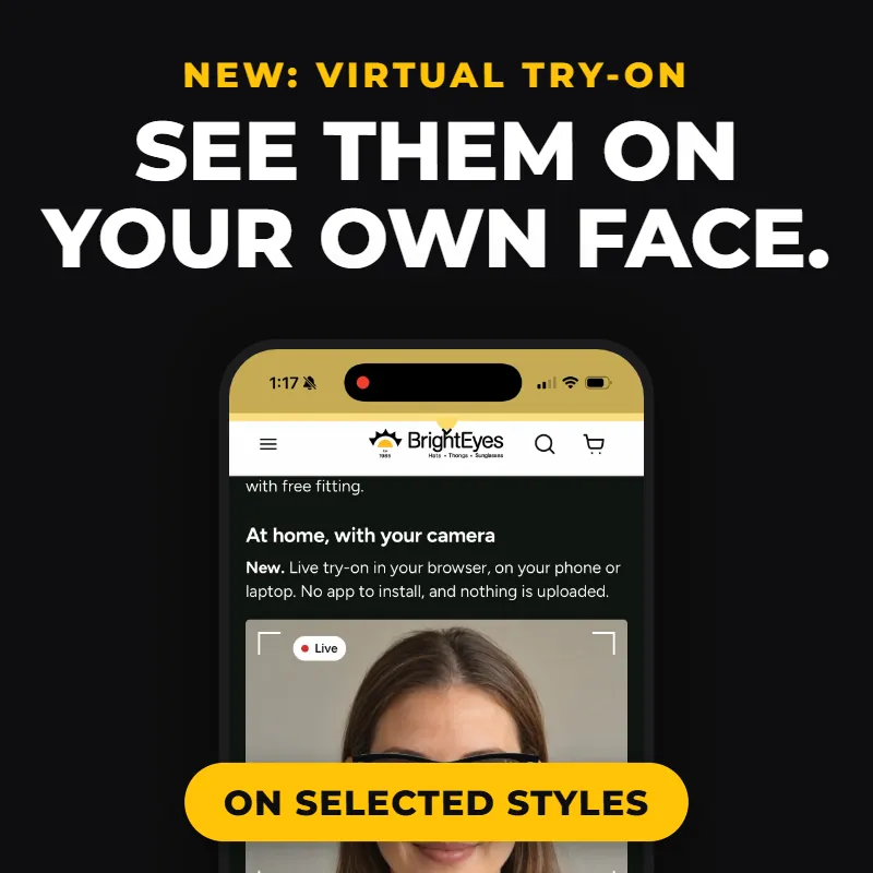 Virtual try-on: see selected sunglasses on your own face.