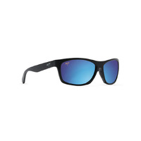 Maui Jim B202 Peahi Square Sunglasses - Matte Black / Blue Hawaii