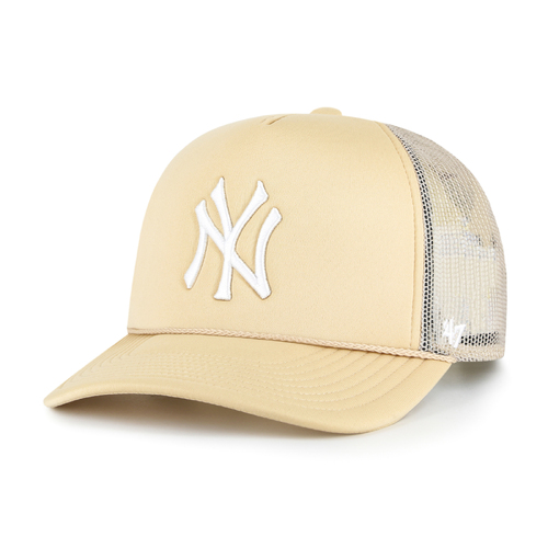 47 Brand New York Yankees MLB Foam Front Mesh Trucker Light Gold OSFM B-FOAMO17KPP-LG