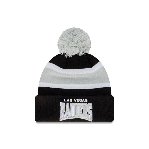 Black New Era NFL Las Vegas Raiders Pom Beanie Hat