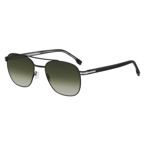 Hugo Boss BOSS 1723/S K87 9K 56 Matte Black Silver / Green Mirror Lenses