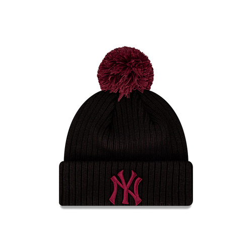 New Era New York Yankees Beanie Pom Pom Black/Maroon OSFM