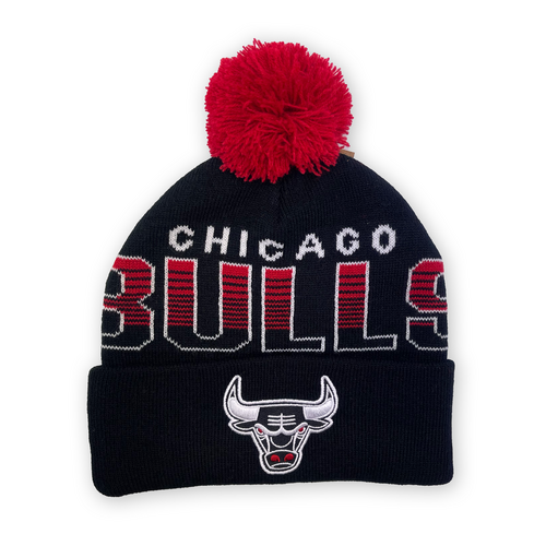 Mitchell & Ness Chicago Bulls NBA Script Burst Knit Black OSFM MNCG23069