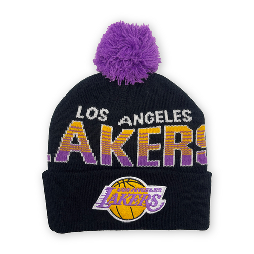 Mitchell & Ness Los Angeles Lakers NBA Script Burst Knit Black OSFM MNLL23069