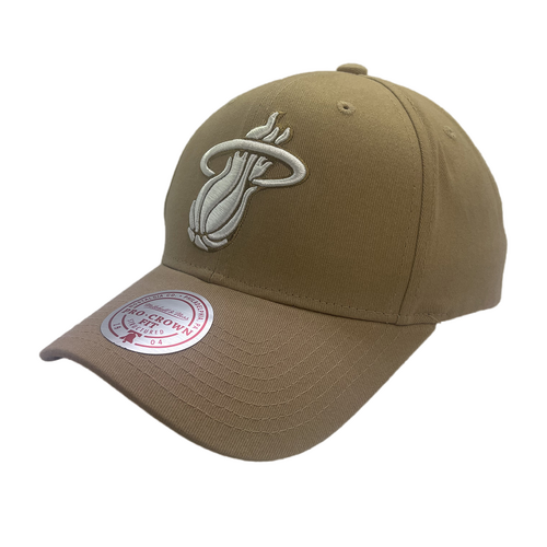 Mitchell & Ness Miami Heat Pro Crown Seasonal Spring Khaki OSFM