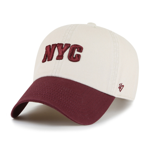 47 Brand City New York Clean Up Script Two Tone Bone/Maroon OSFM