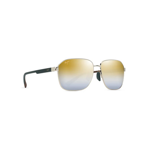 Maui Jim Onipaa Asian Fit DGS651-16 Shiny Gold w Green / Dual Mirror Gold to Silver Polarised Lenses