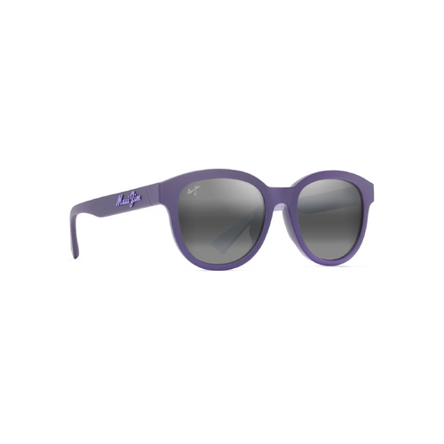 Maui Jim Ihupani Asian Fit 658-28 Matte Dark Violet w Purple Int / Neutral Grey Polarised Lenses