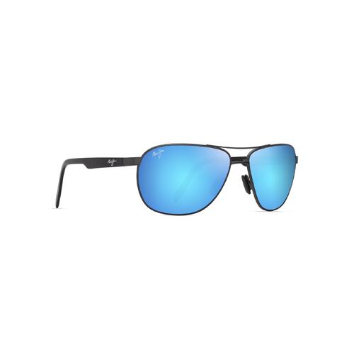 Maui Jim Castles B728-17 Matte Dark Ruthenium w Black / Blue Hawaii Polarised Lenses