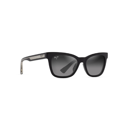 Maui Jim Hiwahiwa GS689-02 Shiny Black w Transparent Light Grey / Neutral Grey Polarised Lenses