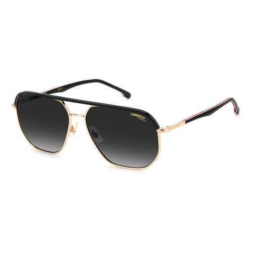 Carrera 304/S W97 9O 59 Gold Stripe Black / Dark Grey Gradient Lenses