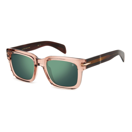 David Beckham DB 7100/S ASA MT 52 Transparent Pink Brown / Green Mirror Lenses