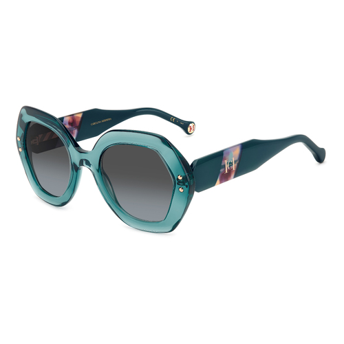 Carolina Herrera HER 0126/S CVT IB 52 Teal Havana / Grey Green Lenses