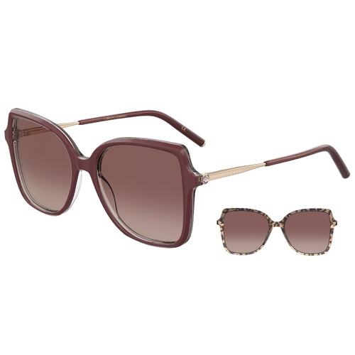 Carolina Herrera HER 0179/S 6K3 3X 55 Burgundy Gold / Pink Lenses