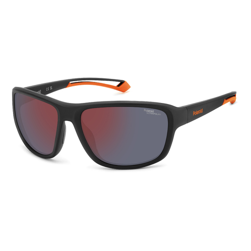 Polaroid Sport PLD 7049/S 8LZ BG 62 Black Orange / Red Mirror Polarised Lenses