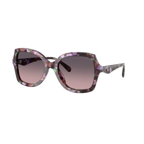 Coach CW225 HC8410U 584346-56 Amethyst Pearl Tortoise / Smoke Purple Gradient Lenses