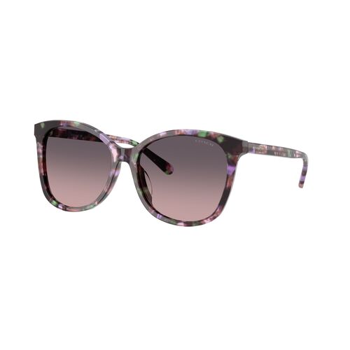 Coach L1101 HC8271U 584346-57 Amethyst Pearl Tortoise / Smoke Purple Gradient Lenses