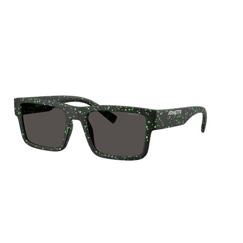 Arnette Omgee AN4344 297187-54 Matte Black w Gekko Green Splatter / Dark Grey Lenses