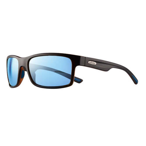 Revo Crawler RE 1027 01 BL Matte Black w Tortoise / Blue Water Mirror Polarised Lenses