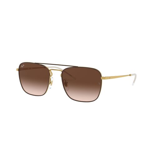 Ray-Ban RB3588 905513-55 Brown On Gold / Brown Gradient Dark Brown Lenses