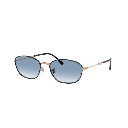 Ray-Ban RB3749 92723F-55 Black On Rose Gold / Clear Gradient Blue Lenses