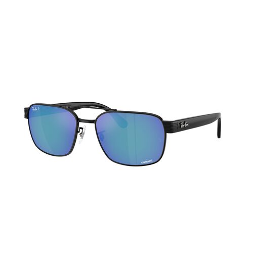 Ray-Ban RB3751CH 002/4L-61 Black / Grey Mirror Blue Chromance Polarised Lenses