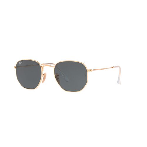 Ray ban hexagonal black best sale and gold