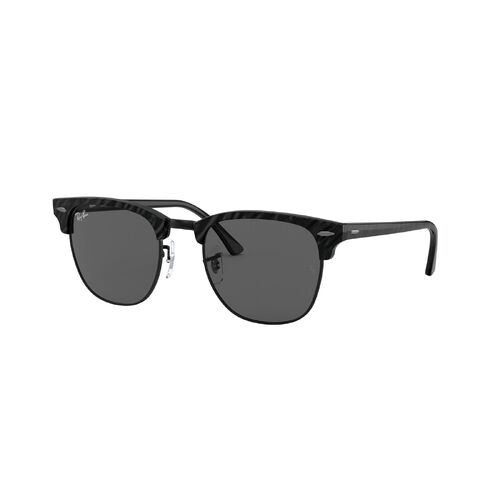 Ray Ban RB3016 1305B1 51 Clubmaster Wrinkled Black On Black Dark Grey Lenses