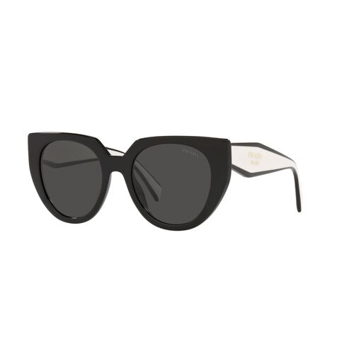 Prada PR14WSF 09Q5S0-53 Black w Talc / Dark Grey Lenses