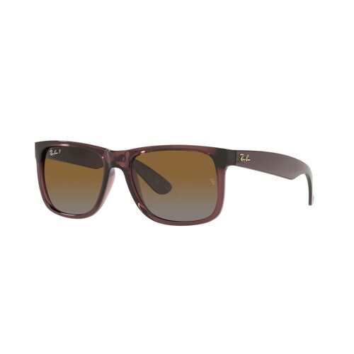 Ray-Ban RB4165 6597T5-55 Justin Transparent Dark Brown / Brown Gradient Polarised Lenses