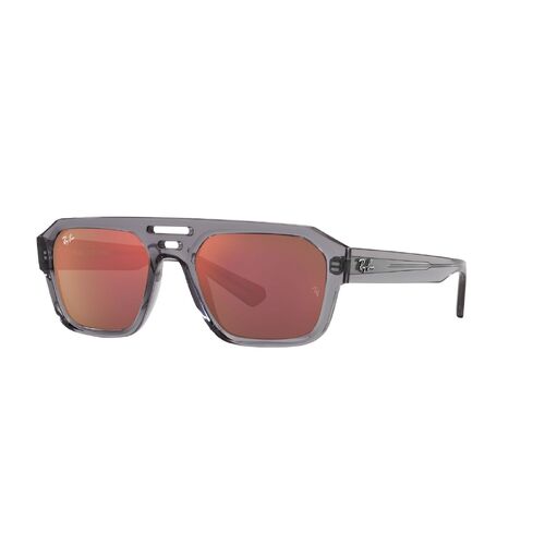 Ray-Ban RB4397 6684D0-54 Corrigan Transparent Grey / Dark Violet w Red Mirror Lenses