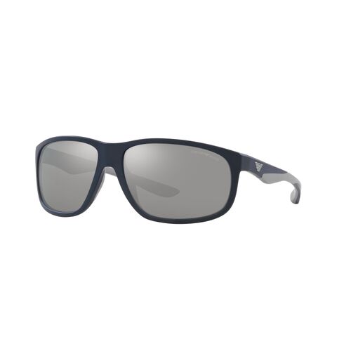 Emporio Armani EA4199U 5088Z3-65 Matte Blue / Grey Mirror Silver Polarised Lenses