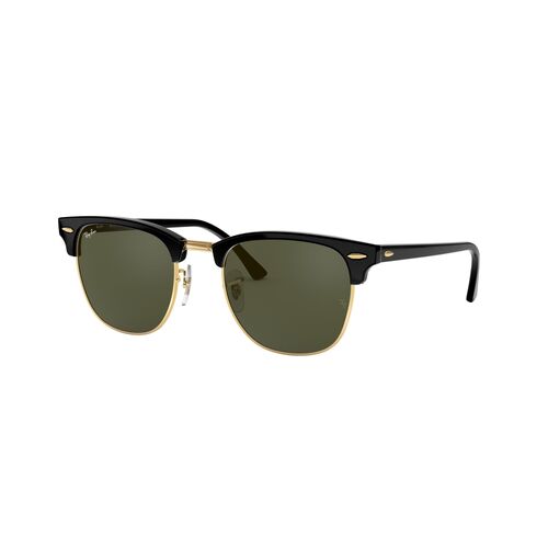 Ray-Ban RB3016 W0365-55 Clubmaster Black On Gold / Green Lenses