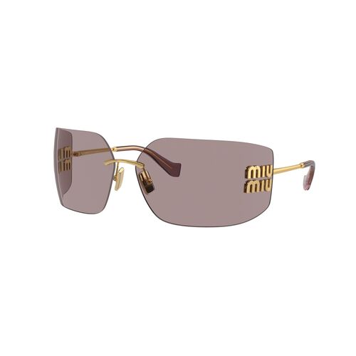 Miu Miu MU54YS 5AK06I-80 Gold / Light Purple Brown Lenses