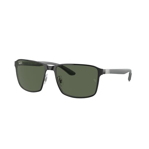 Ray-Ban RB3721 914471-59 Black On Silver / Dark Green Lenses