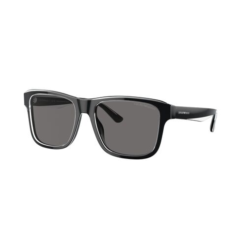 Emporio Armani EA4208 605187-56 Shiny Black w Top Crystal / Dark Grey Polarised Lenses