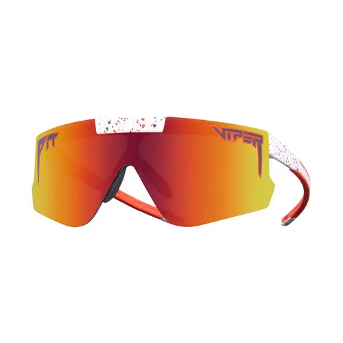 Pit Viper The Heater Flip-Offs White Splatter / Red Orange Mirror Lenses