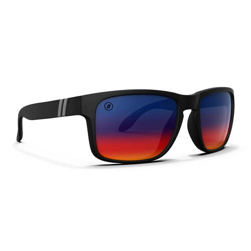 Blenders Canyon 807 FG 55 City Drifter Matte Rubberised Black / Rainbow Mirror Polarised Lenses