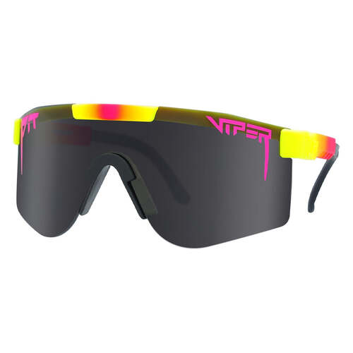 Pit Viper The Italo Double Wide Yellow & Pink / Smoke Polarised Lenses