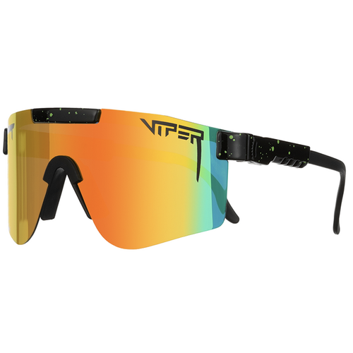 Pit Viper The Monster Bull Double Wide Black w Green Splatter / Orange Yellow Revo Polarised Lenses