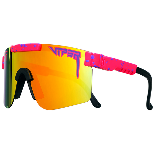 Pit Viper The Radical Pink w Blue Splatter / Orange Yellow Red Revo Polarised Lenses