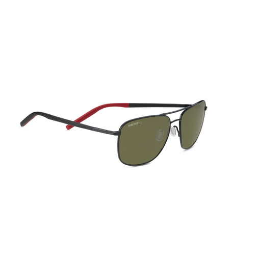 Serengeti Spello 8796 Shiny Black & Red / 555nm Polarised Photochromic Lenses