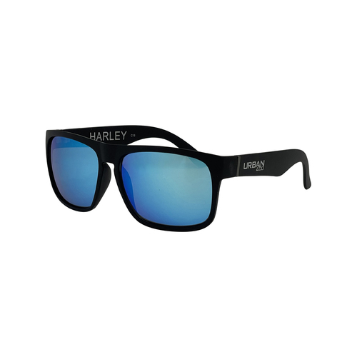 Urban Zoo Harley C18 Matte Black / Ice Blue Revo Lenses