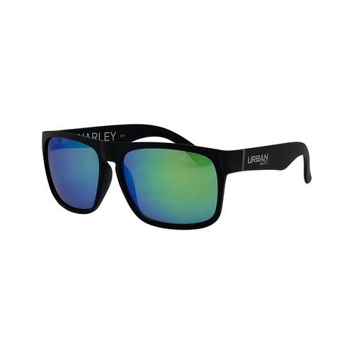 Urban Zoo Harley C21 Matte Black / Green Revo Lenses