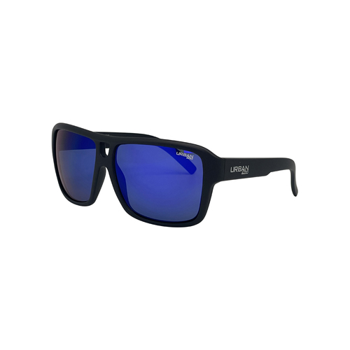 Urban Zoo Crosstown C12 Matte Black / Smoke w Blue Revo Lenses